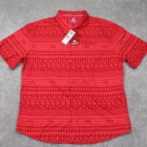 ECKO Tribal Print Shirt NWT Mens 3XL XXXL Red Hawaiian 100% Cotton S/S Button